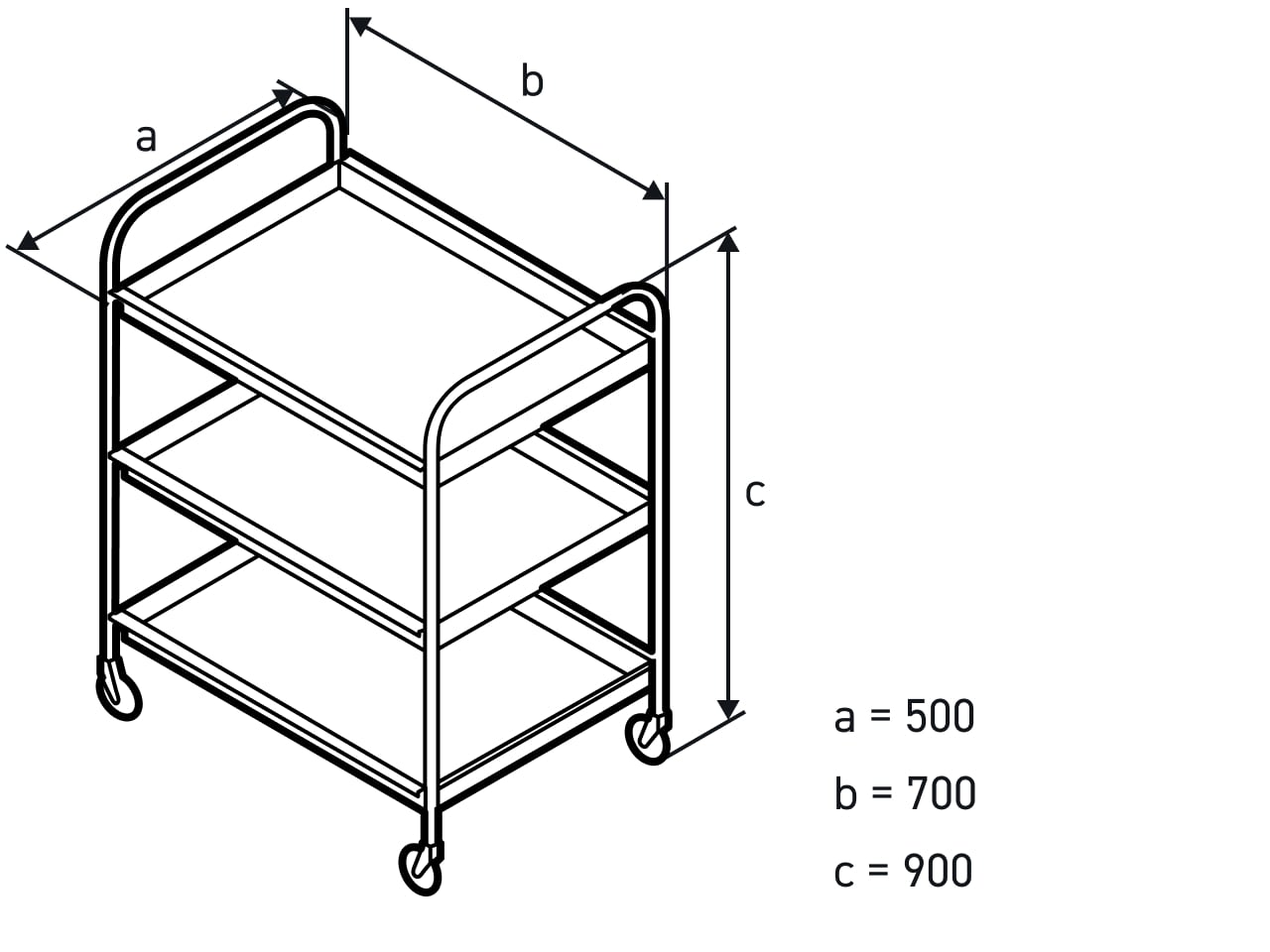 Размеры тележки Тон-3